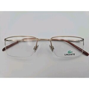 Lacoste LA12031 Eyewear gold half rim & brown arms 51-20-140 eyeglass Frame Only
